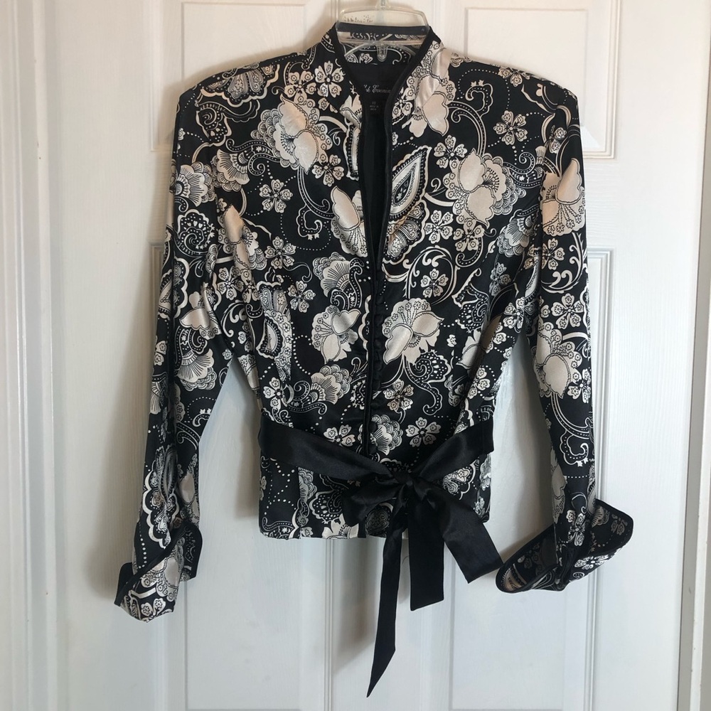 Msk Evening Fully Lined Evening Jacket with Sash. Size 10
